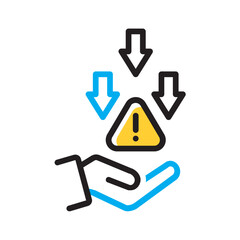 Vector multi color icon for Risk reduction