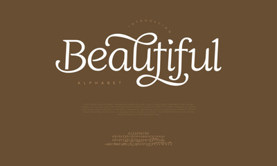 Beautiful typography beauty fashion elegant minimalist serif italic fonts decorative wedding vintage retro logos. Minimal luxury font alphabet logo. Vector illustration