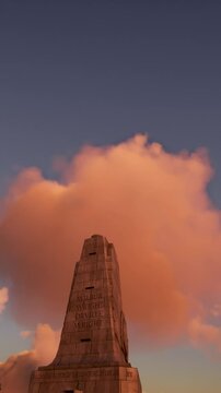 Sunset view of the Wright Brothers Aviation Memorial in Kill Devil Hills. North Carolina. USA