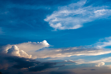 blue sky cloud gradient light white background. Beauty clear cloudy in sunshine calm bright winter air bacground. Gloomy vivid cyan landscape in environment day horizon skyline view spring wind