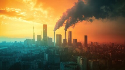 Fototapeta premium Net Zero and Carbon Neutral Concepts Net Zero Emissions Goals Weather neutral long-term strategy with generative ai