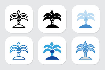 Obraz premium coconut tree icons with various design styles