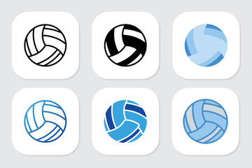 volleyball icons with various design styles