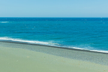 日本の絶景鉄道路線　五能線の車窓風景　日本海