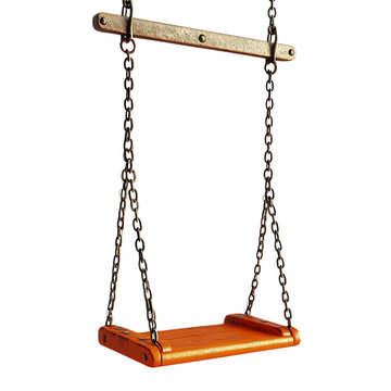 recommend clip art: Wooden Swing with Chains Hanging on a Transparent Background