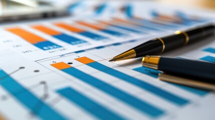 Fototapeta premium Financial accounting profit summary analysis graph diagram, business in the company meeting