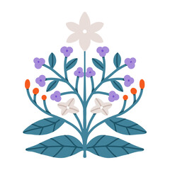 Symmetrical flower vector minimal illustration