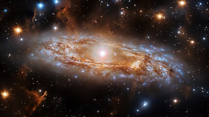 Naklejka premium Star is flung out of its galaxy at hypervelocity likely by the interaction with a supermassive black hole