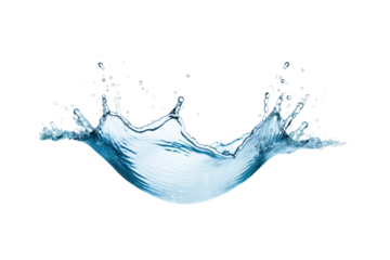 Water splash with shades of blue against a clean white backdrop is perfect for refreshing summer-themed designs or aquatic promotional materials