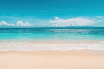 Obraz premium Beautiful beach background. Natural landscape with empty tropical beach , ai