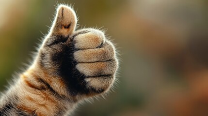 Cat paw showing thumbs up