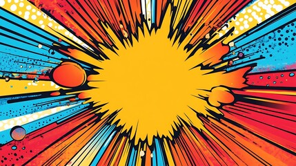 Abstract Colorful Comic Book Explosion Background