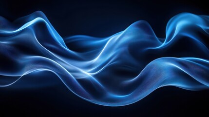 Abstract Blue Wave Pattern on a Dark Background