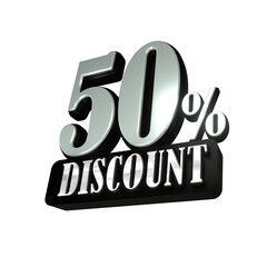3d sales black and white discount price tag for composition 50 percent, amazing for product promotion
