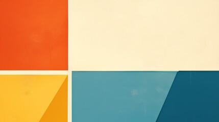 Obraz premium Color Palette with Overlapping Blue, Yellow, and Orange Blocks