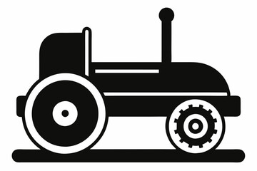 roller machine silhouette, Road roller vector illustration, Construction vehicle

