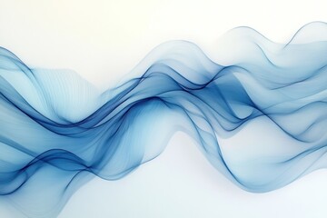 Fototapeta premium Abstract Blue Wave Pattern on White Background