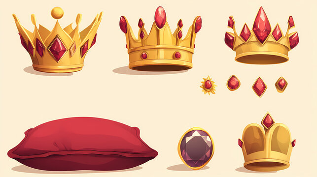 set of crowns vector