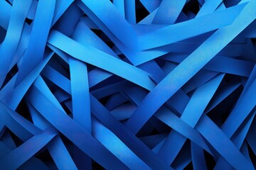 Intersecting Blue Striped Panels