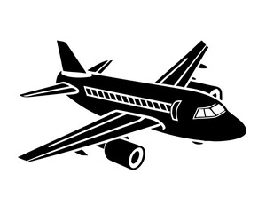 Vector plane icon. Simple airplane illustration,airplane black silhouette vector