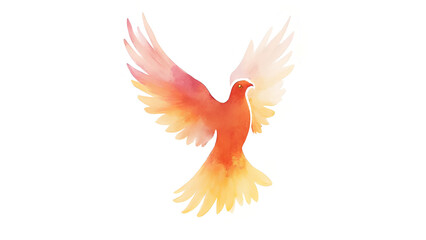 Obraz premium Holy Spirit Colorful dove in watercolor style isolated on white background