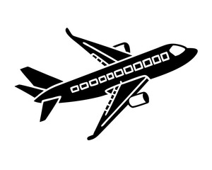 Vector plane icon. Simple airplane illustration,airplane black silhouette vector