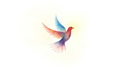 Obraz premium Holy Spirit Colorful dove in watercolor style isolated on white background