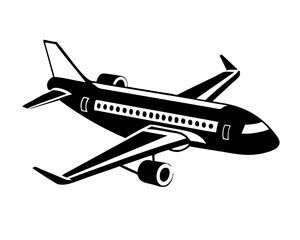 Vector plane icon. Simple airplane illustration,airplane black silhouette vector