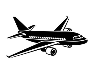 Vector plane icon. Simple airplane illustration,airplane black silhouette vector