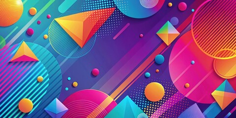 Obraz premium Abstract background with a blend of vibrant colors and geometric shapes, abstract, background, blend, vibrant, colors, geometric