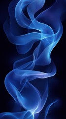Naklejka premium Abstract Blue and White Swirling Lines on Dark Background