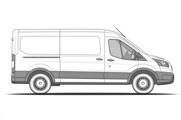Delivery Van Makeover: Neutral Vehicle Wrap Outline for Branding