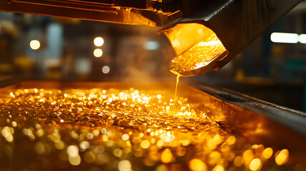 gold, gold production, and gold investment in a graphic background style