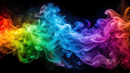 Fototapeta premium Colorful swirls of smoke in vibrant hues , vibrant, abstract, background, colorful, ethereal, artistic, texture, design, motion