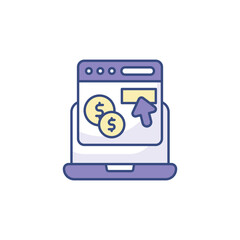 Pay per click icon design with white background stock illustration