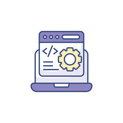Web development icon design with white background stock illustration