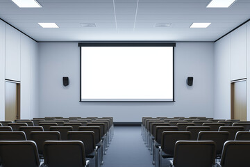 Obraz premium Unfilled Projection Screen Rendering in a Modern Office