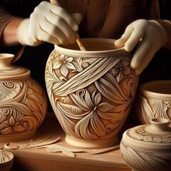 57 16 Sgraffito Pottery pottery decorated by scratching through