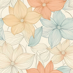 floral and leaf seamless patterns in doodle-style tile designs with graphic format.
