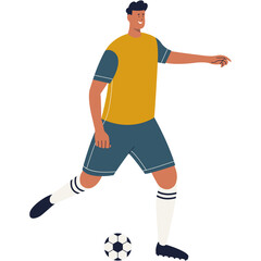 Soccer Player Illustration Isolated on White Background. Flat Vector Character Design
