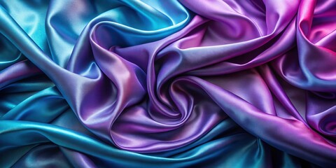 Fototapeta premium Abstract silk fabric background in shades of blue and purple, silk, fabric, abstract, background, texture, wallpaper