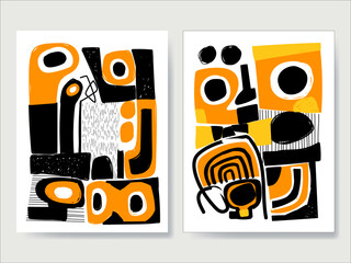 Abstract grunge line art geometric vintage composition graphic design for poster banners wall art print and decoration.