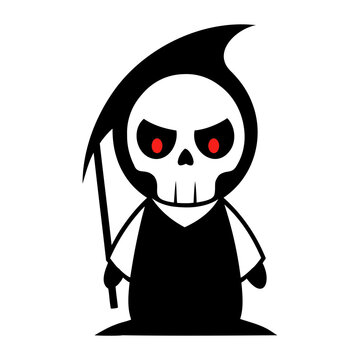 recommend clip art: Halloween character vector elements. Halloween characters like teddy bear, ghost and grim reaper isolated on a white background for horror collection design. Vector illustration