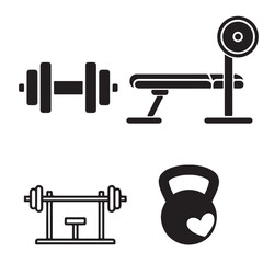 gym icon set