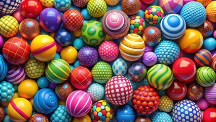Fototapeta premium Colorful seamless pattern with various sized balls, abstract, background, wallpaper, design, geometric, circles, round