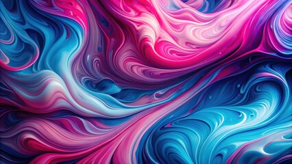 Obraz premium Abstract fluid swirls in vibrant pink and blue colors , swirls, abstract, fluid, vibrant, pink, blue, colors, artistic