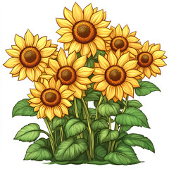 Fototapeta premium sunflower isolated on white background