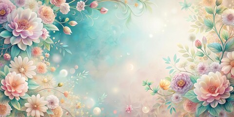 Abstract floral background with delicate pastel colors and intricate patterns, floral, abstract, background, pastel, colors