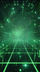 Green glowing grid abstract