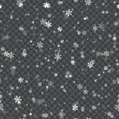 Fototapeta premium Transparent Snowflake Overlay for Winter Design Projects. Vector illustration